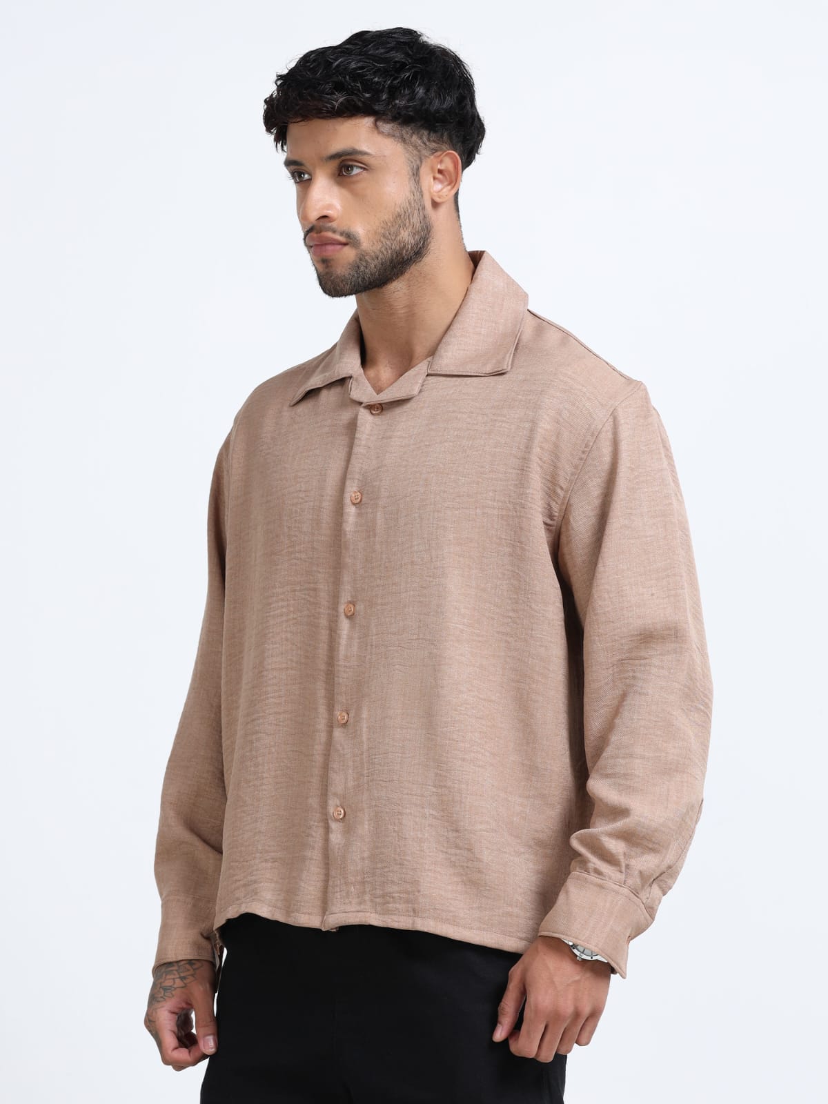 Sand Beige Premium Oversized Resort Shirt