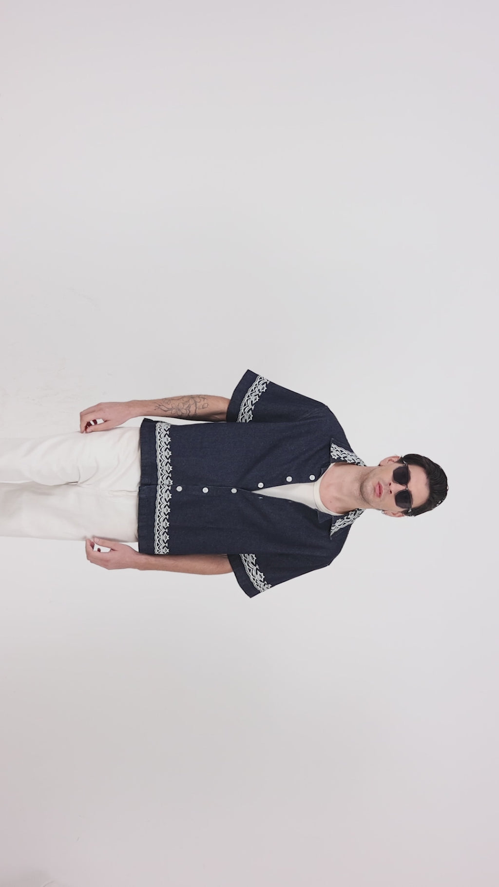 Midnight Crest Embroidered Shirt