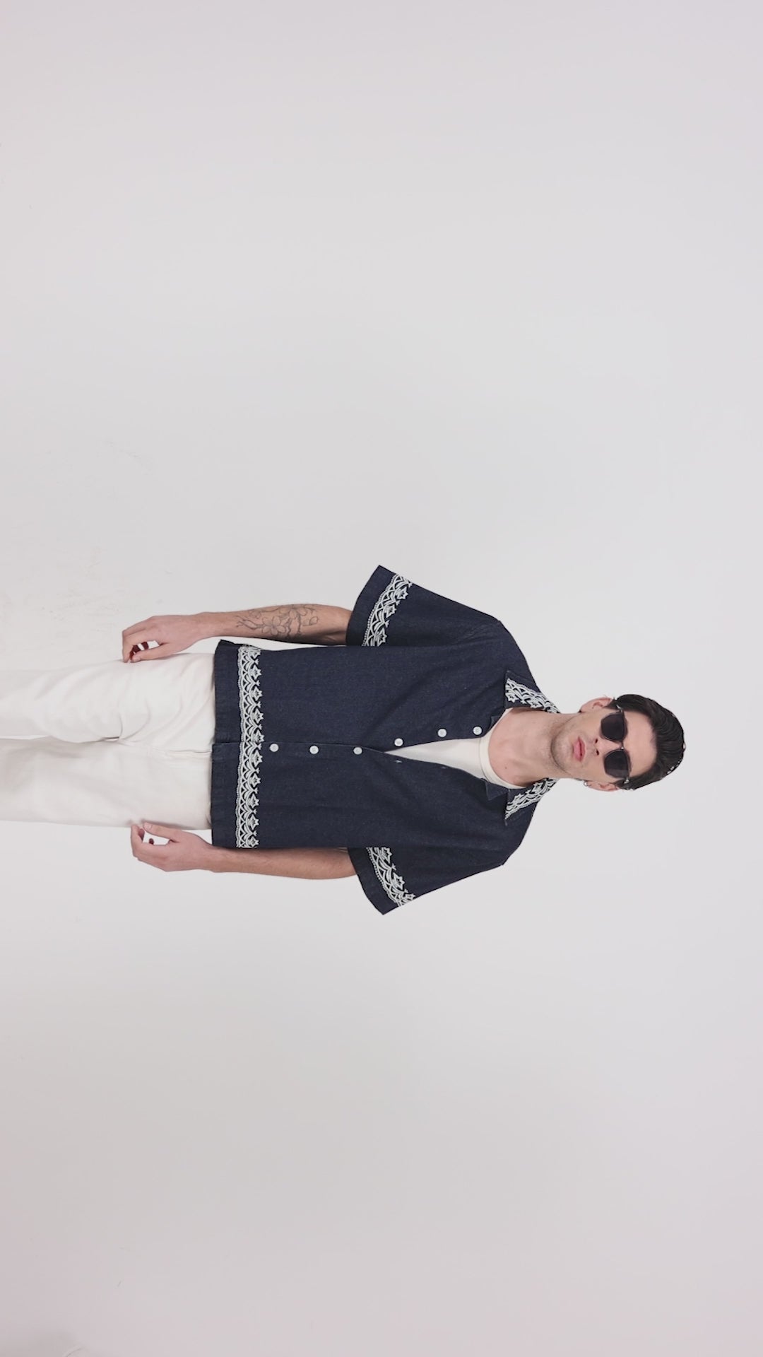 Midnight Crest Embroidered Shirt